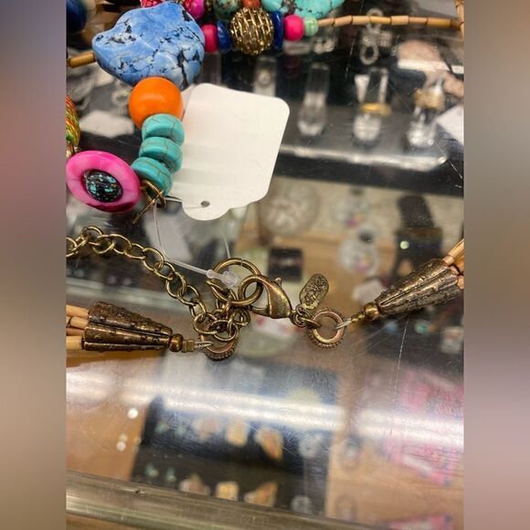 Treska  BoHo Multi Color Bead w/Turq Necklace Set - Picture 3 of 3